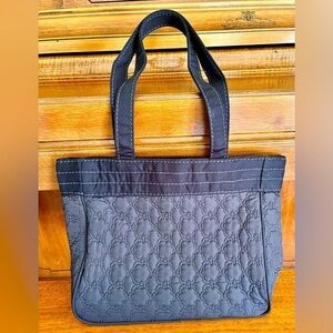 Elegant Black Quilted Tote Bag